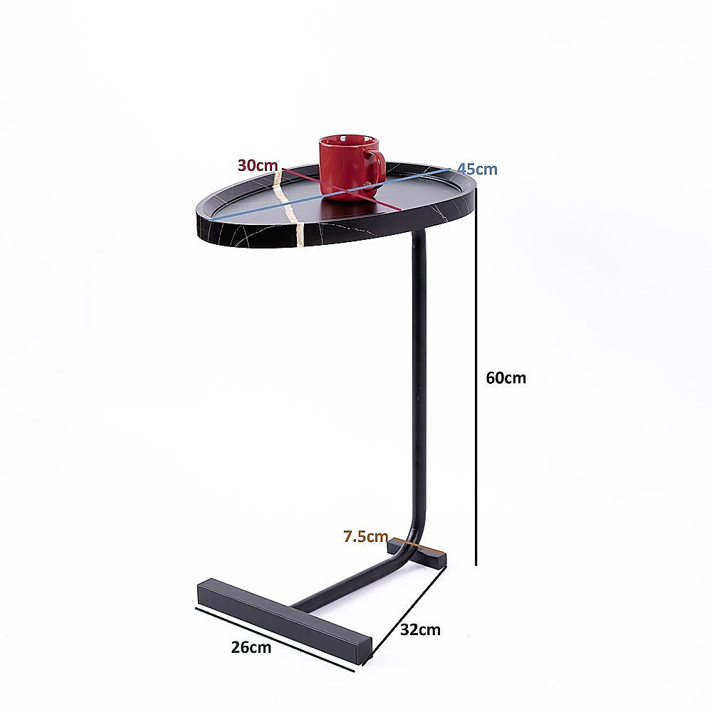 Side Table for Living Room End Coffee Table - Egg-Shaped Top 6