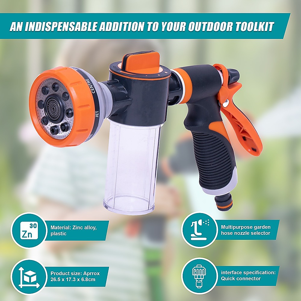 Garden Hose Nozzle Pet Shower Car Wash Leak-Proof Hose Hand Sprayer Switch 12