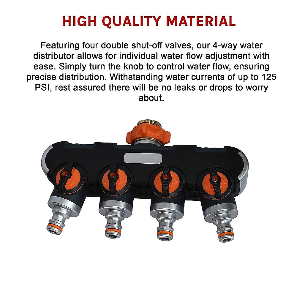 4-Way Water Distributor Garden Irrigation 10