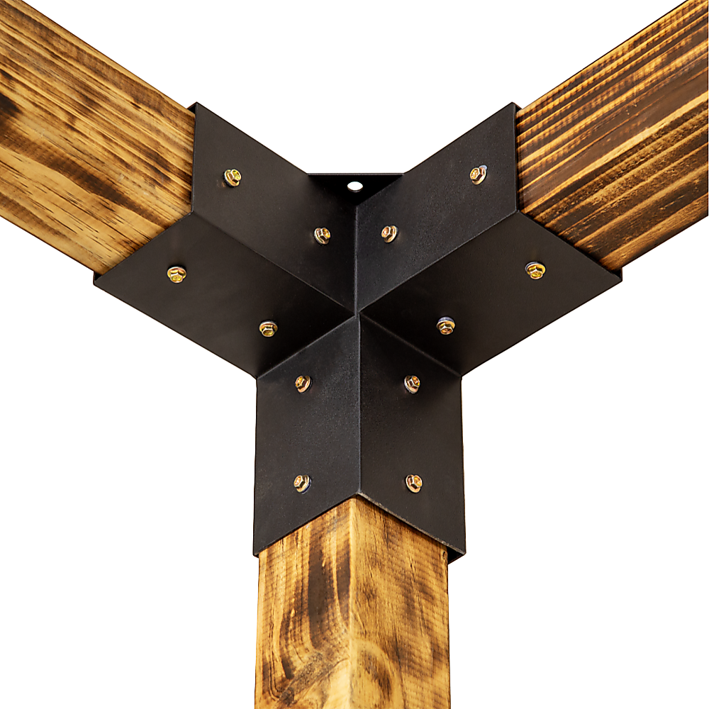 Roof Pergola Gazebo Shed Matte Black Steel Brackets and Black Screen DIY Kits 4