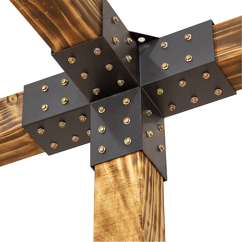 Roof Pergola Gazebo Shed Matte Black Steel Brackets and Black Screen DIY Kits 9