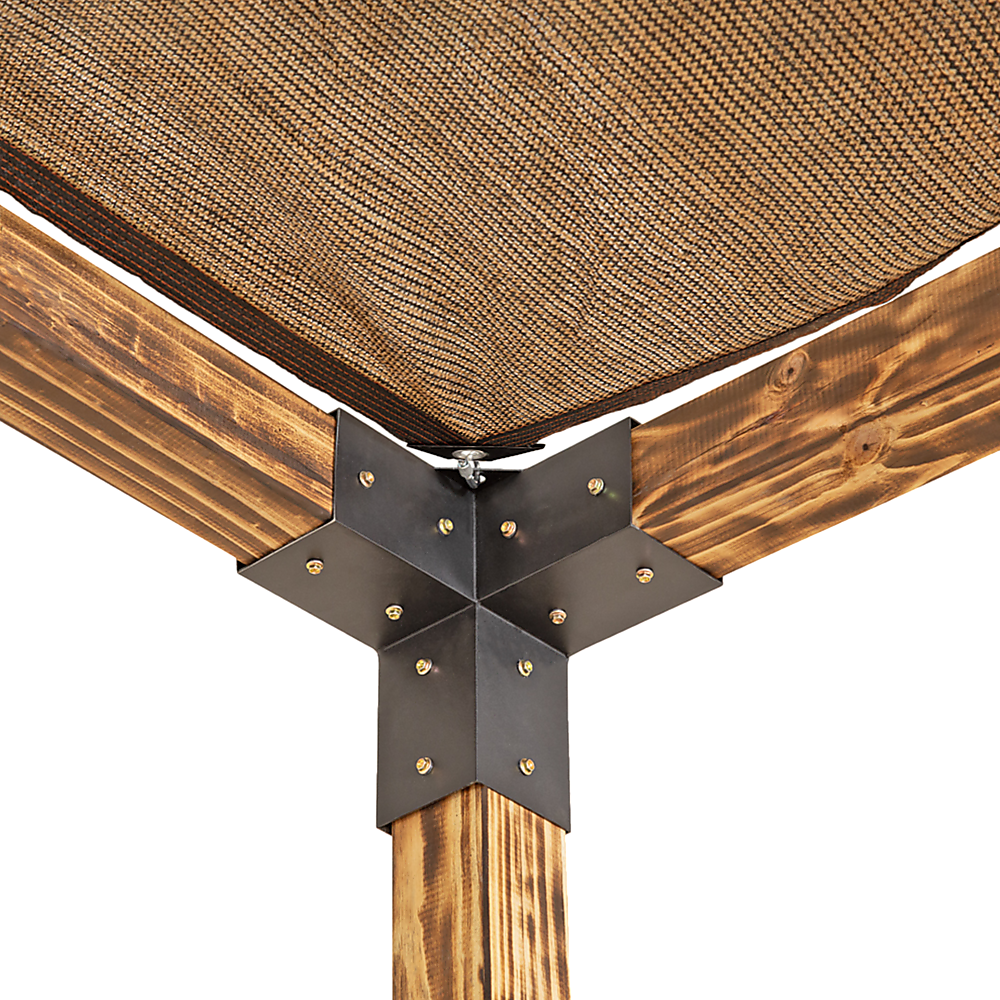 Roof Pergola Gazebo Shed Matte Black Steel Brackets and Coffee Screen DIY Kits 4