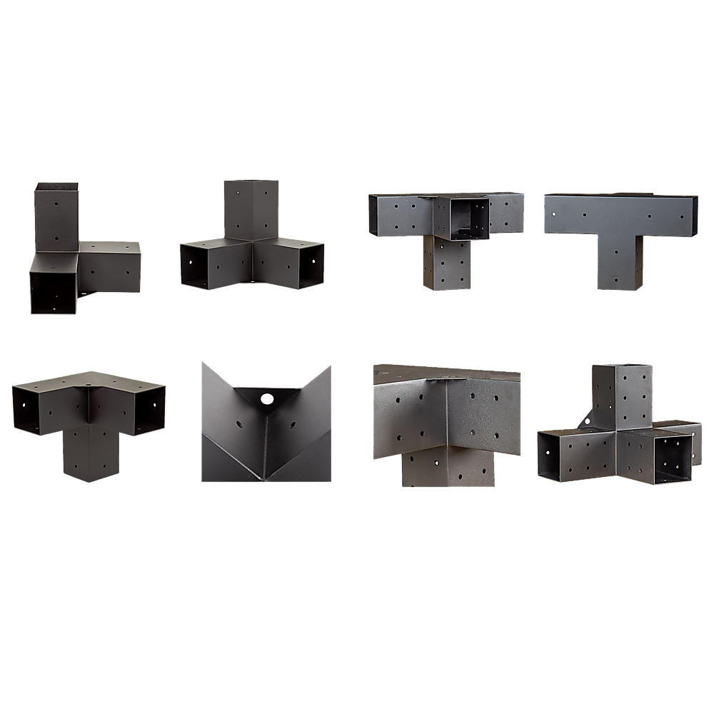 Roof Pergola Gazebo Shed Matte Black Steel Brackets and Coffee Screen DIY Kits 11