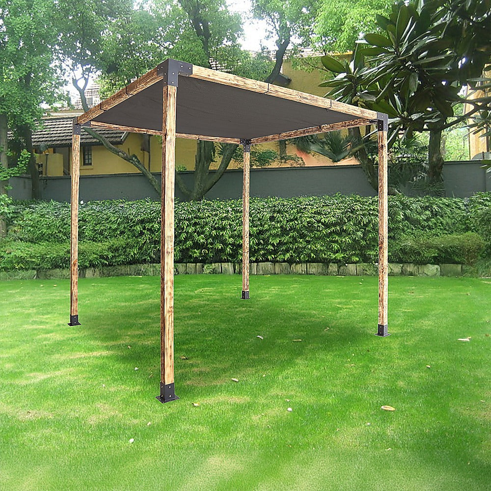 Roof Pergola Gazebo Shed Matte Black Steel Brackets and Black Screen DIY Kits 9