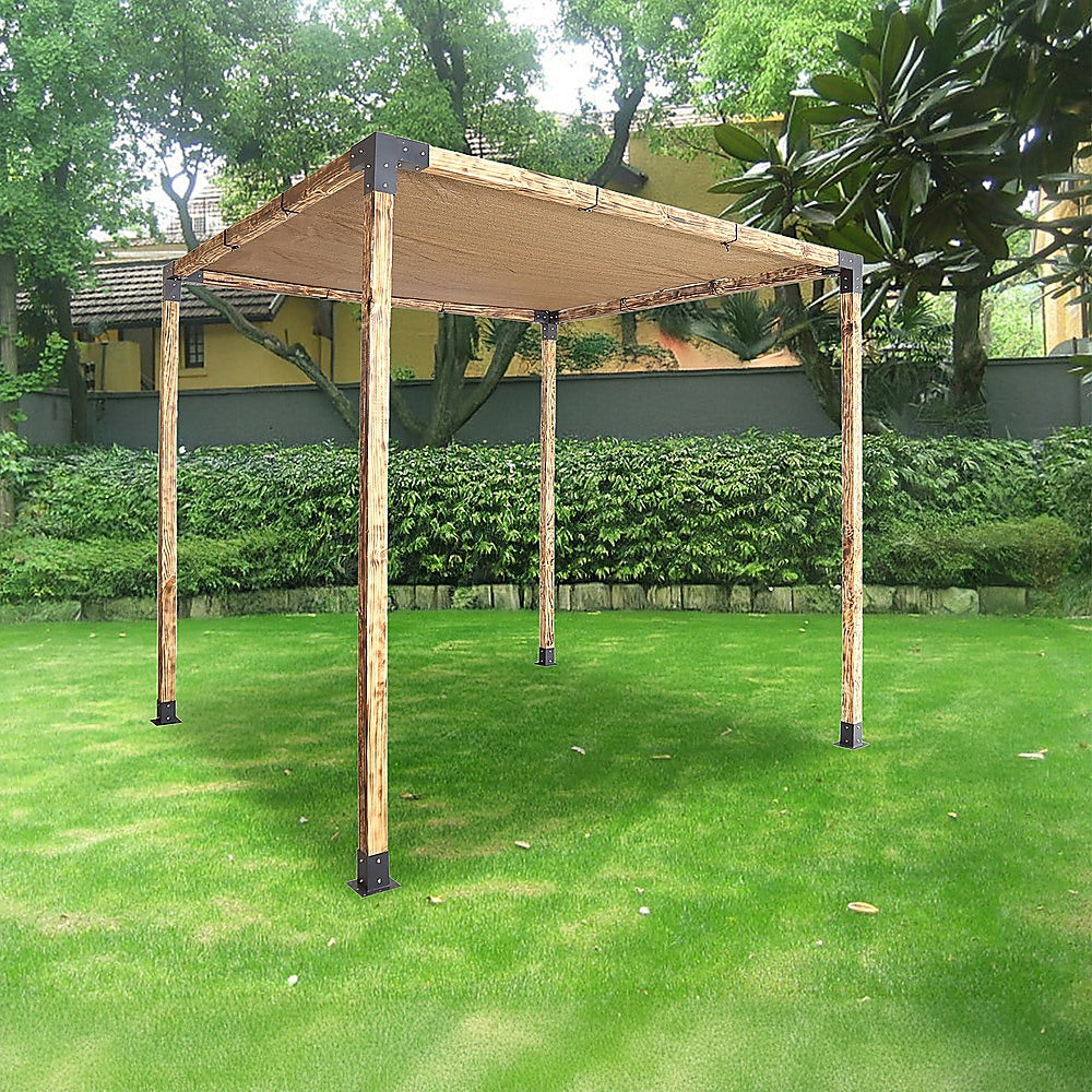Roof Pergola Gazebo Shed Matte Black Steel Brackets and Coffee Screen DIY Kits 10