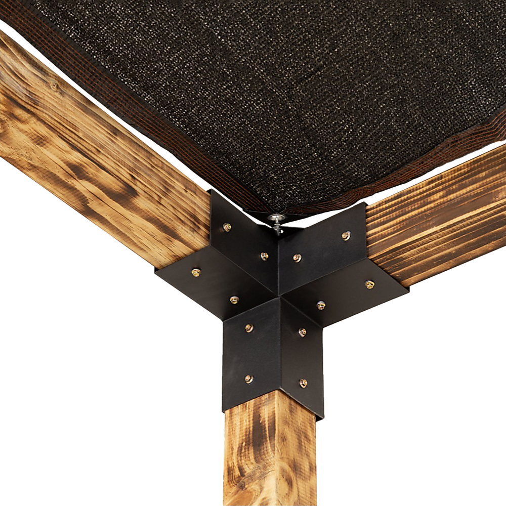 Roof Pergola Gazebo Shed Matte Black Steel Brackets and Black Screen DIY Kits 4