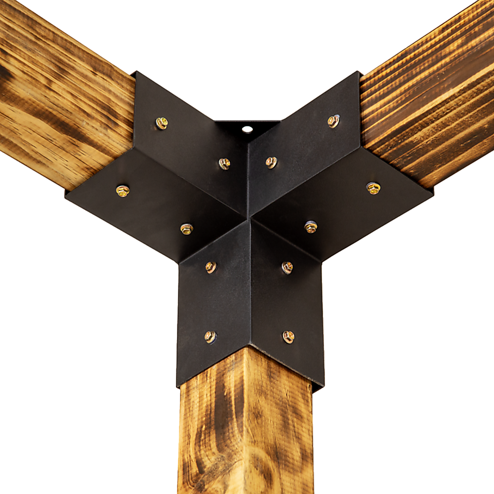 Roof Pergola Gazebo Shed Matte Black Steel Brackets and Black Screen DIY Kits 10