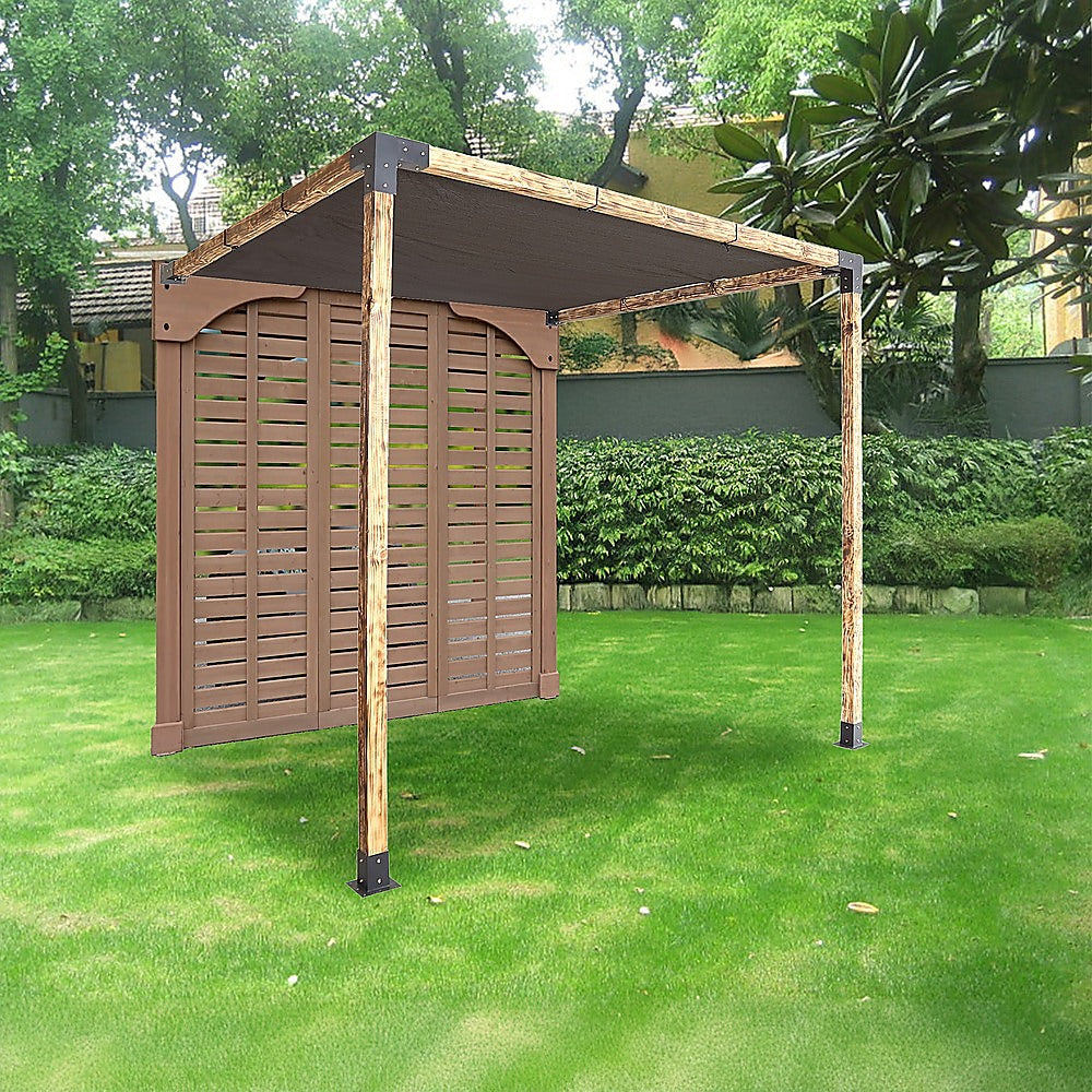 Roof Pergola Gazebo Shed Matte Black Steel Brackets and Black Screen DIY Kits 11