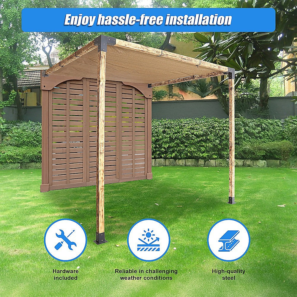 Roof Pergola Gazebo Shed Matte Black Steel Brackets and Coffee Screen DIY Kits 5