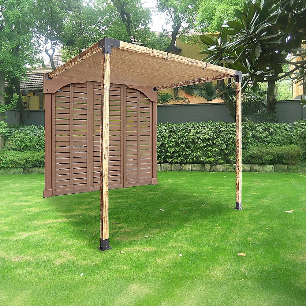 Roof Pergola Gazebo Shed Matte Black Steel Brackets and Coffee Screen DIY Kits 10
