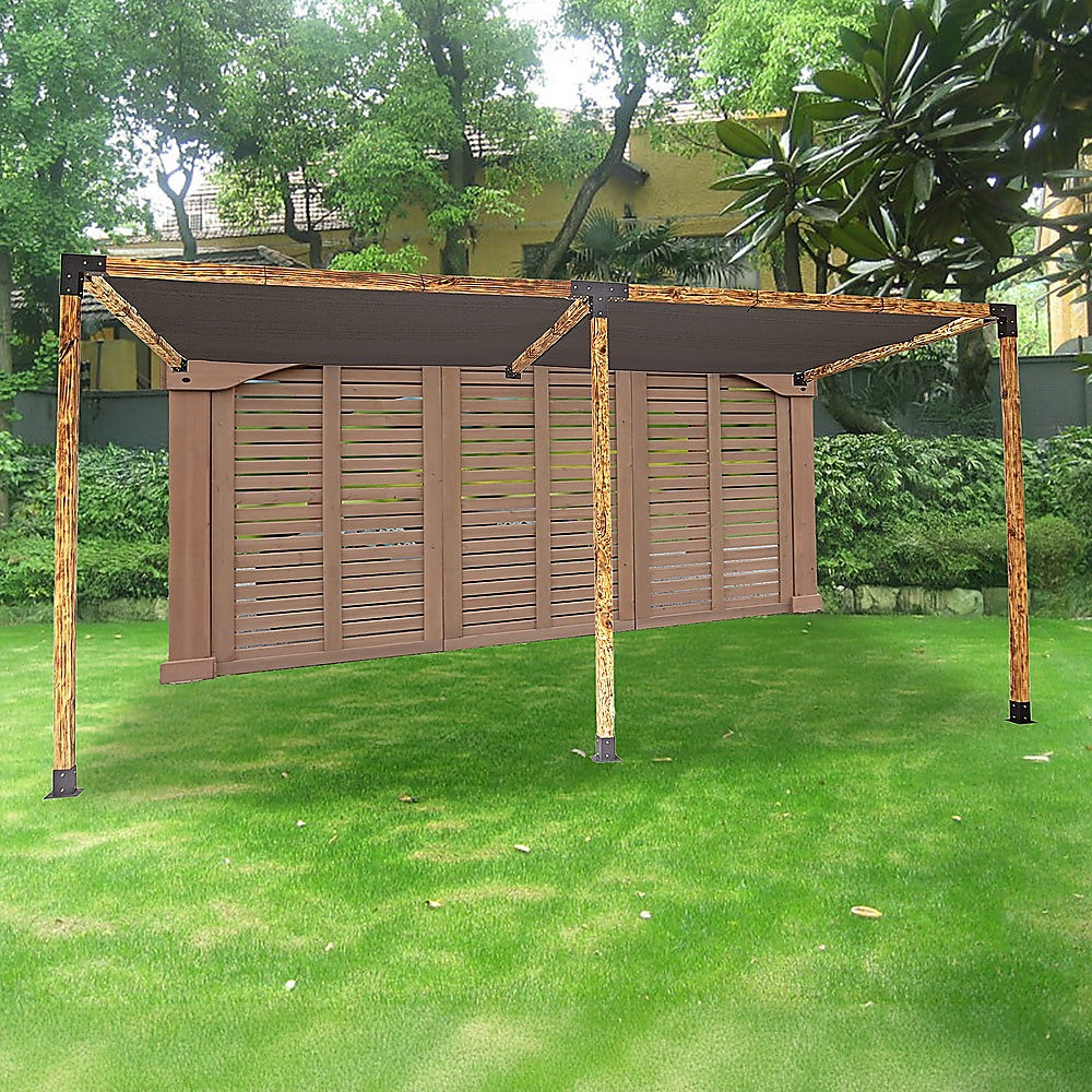 Roof Pergola Gazebo Shed Matte Black Steel Brackets and Black Screens DIY Kits 11