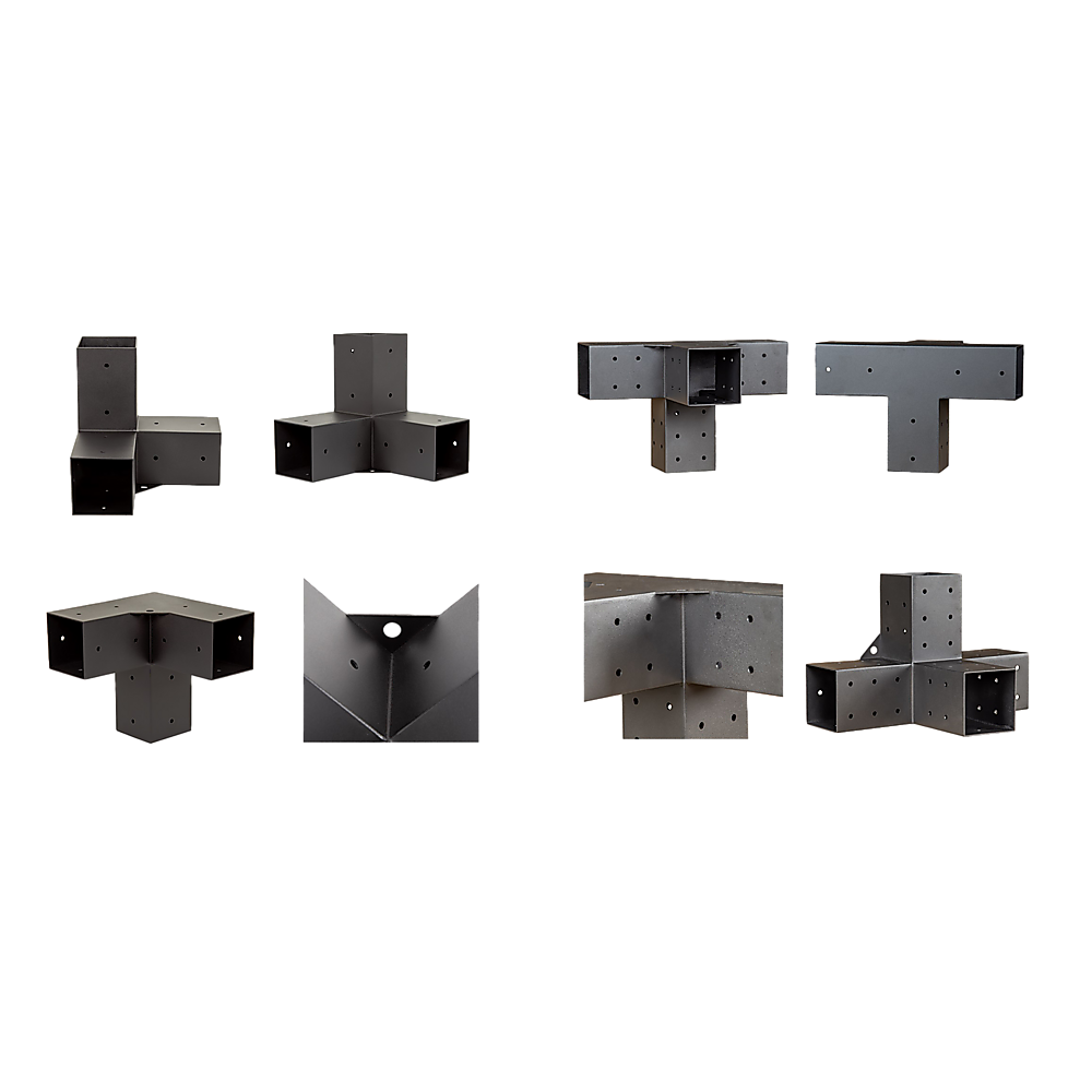 Roof Pergola Gazebo Shed Matte Black Steel Brackets and Black Screens DIY Kits 13