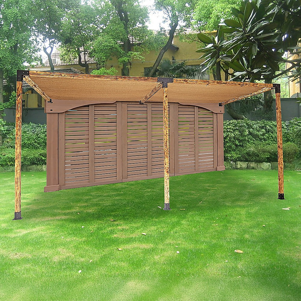 Roof Pergola Gazebo Shed Matte Black Steel Brackets and Coffee Screens DIY Kits 11