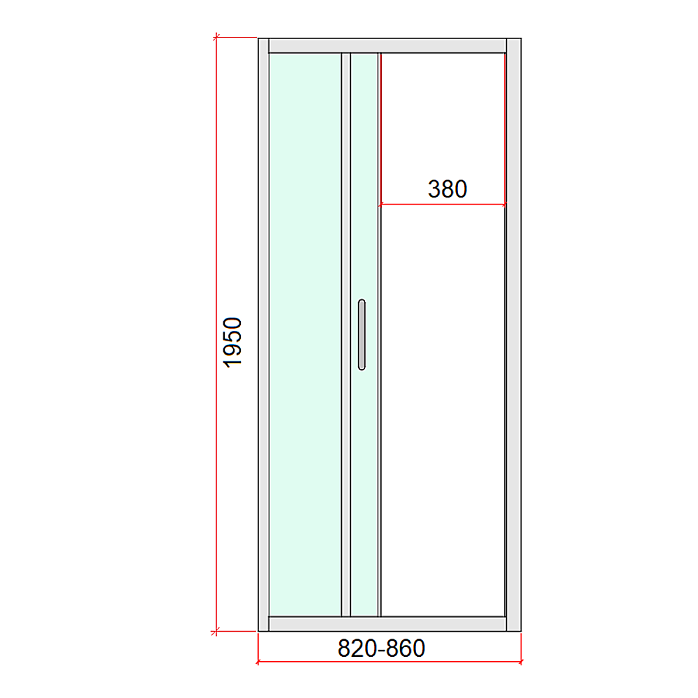 40mm Adjustable Contemporary Corner Sliding Chrome Shower Screen 86x80cm 4