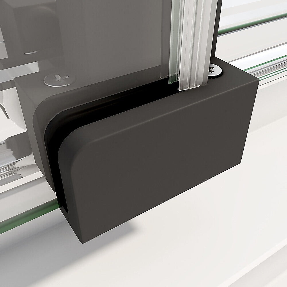 40mm Adjustable Contemporary Corner Sliding Black Shower Screen 90x92cm 5