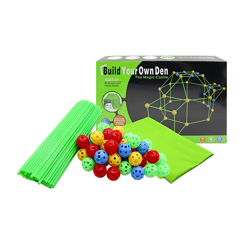 217pcs Kids Construction Fort Building Kit Castles 3D Play House Tent Toys 5