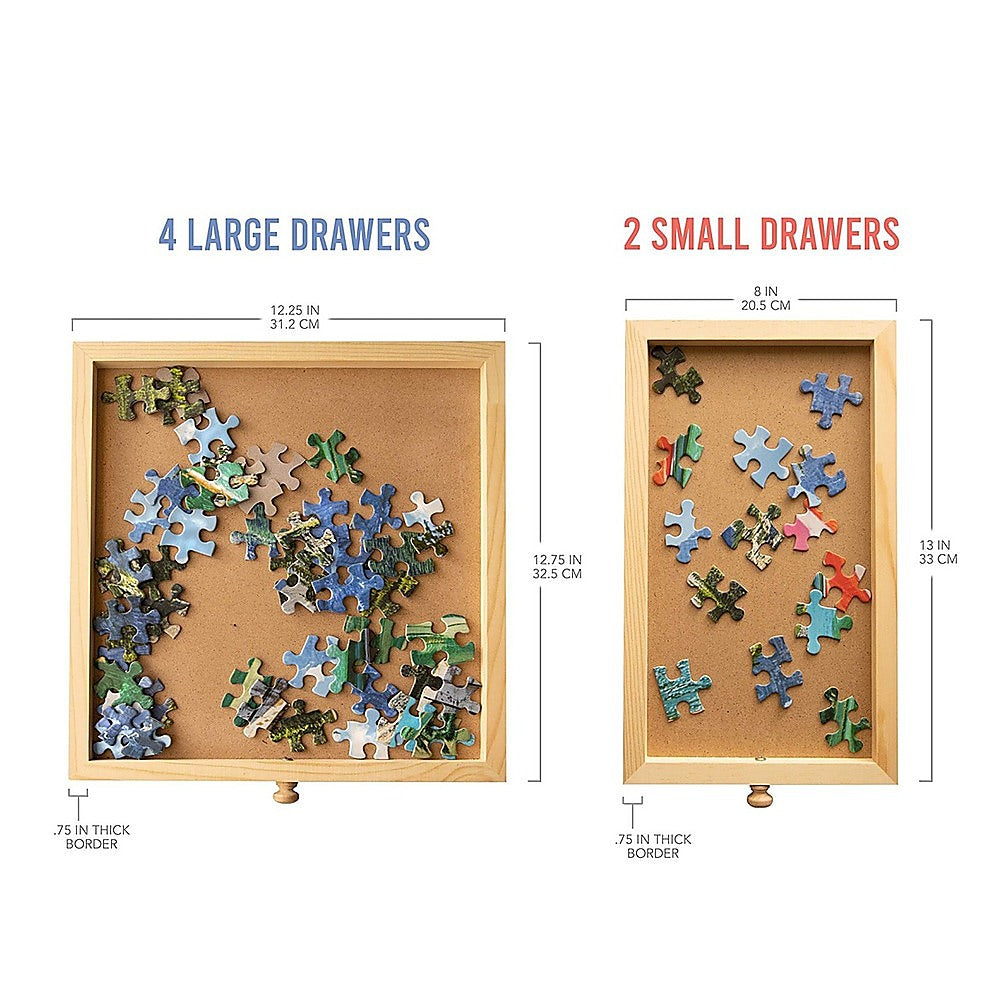 1500 Piece Rotating Wooden Jigsaw Puzzle Table 6 Drawers Board 12
