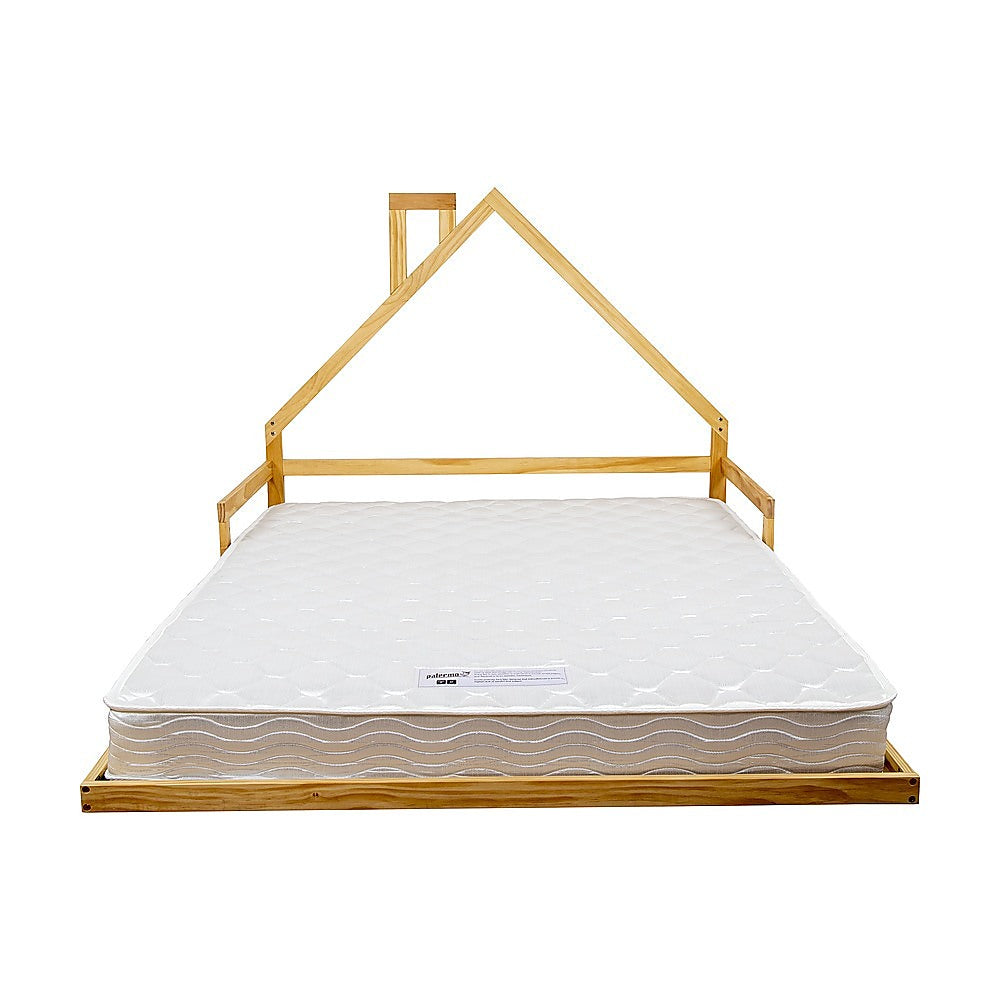 Pine Wood Floor Bed House Frame for Kids and Toddlers 3