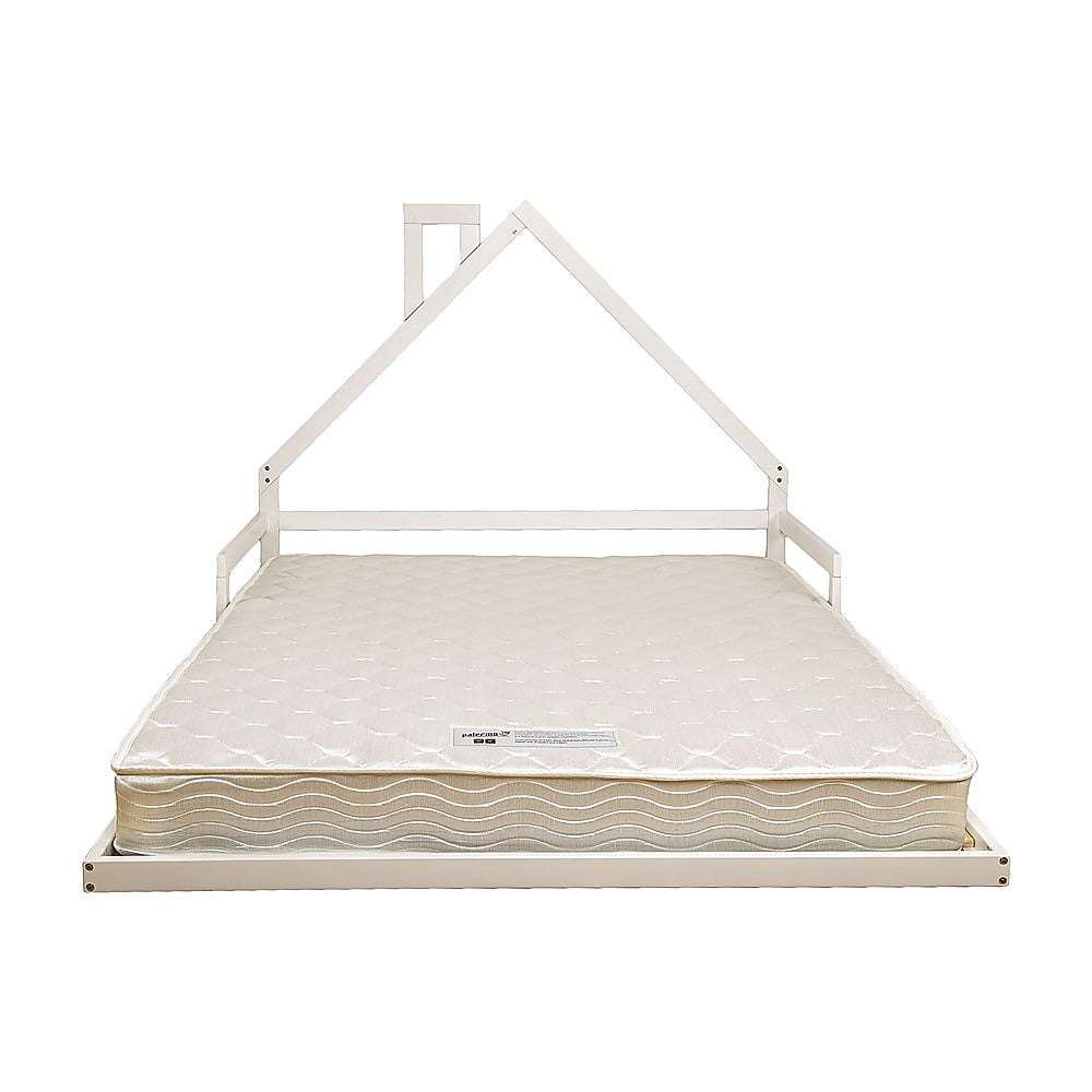 Pine Wood Floor Bed House Frame for Kids and Toddlers 6