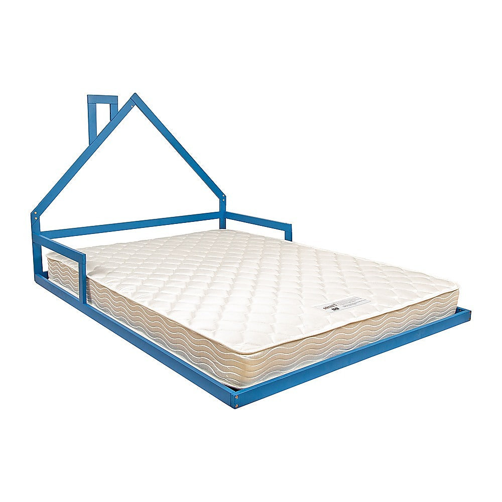 Pine Wood Floor Bed House Frame for Kids and Toddlers 4