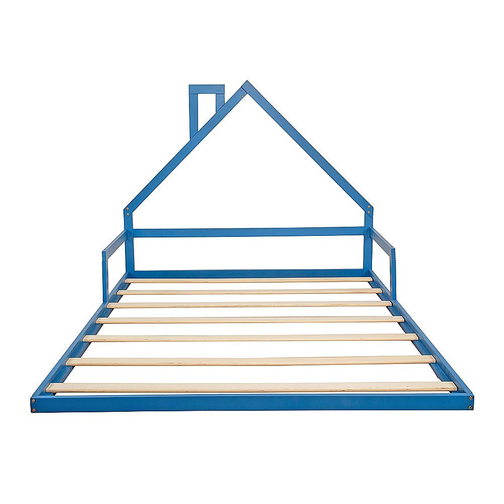Pine Wood Floor Bed House Frame for Kids and Toddlers 5