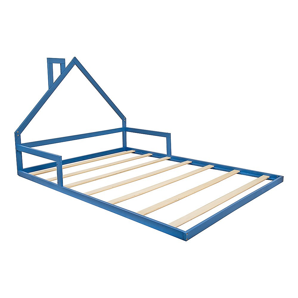 Pine Wood Floor Bed House Frame for Kids and Toddlers 6