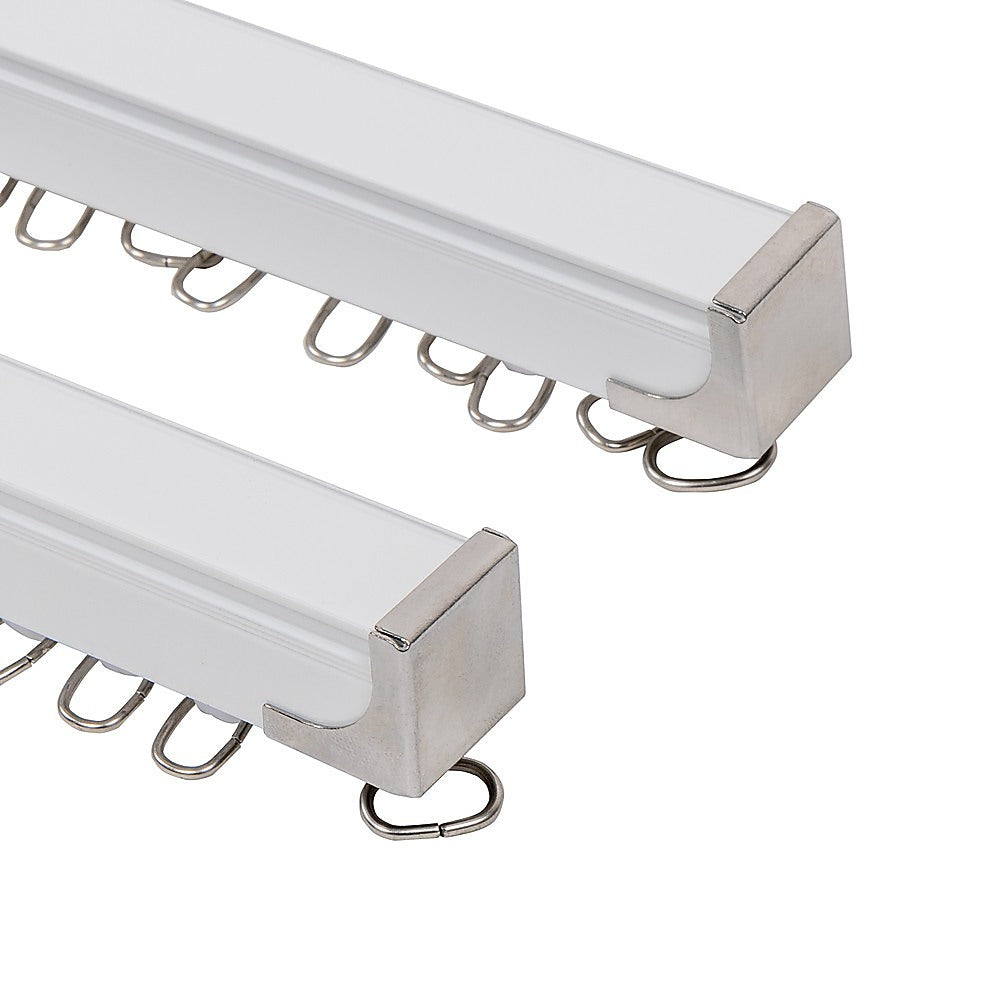 1.5m Double Curtain Tracks Aluminium Rail & Brackets For Both Curtain and Sheer with ceiling and wall accessories 3