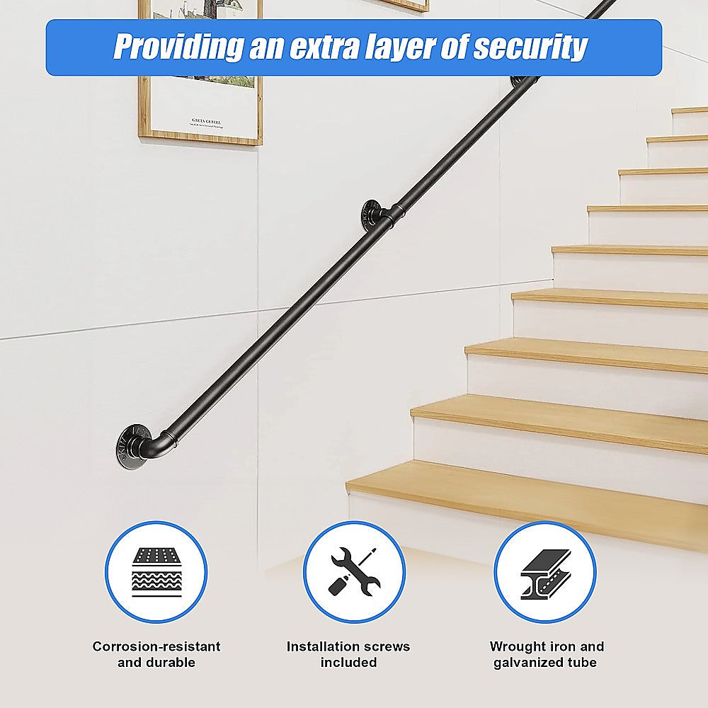 3m Handrail Stair Rail Grab Balustrade Staircase Banister + Installation Kit 5