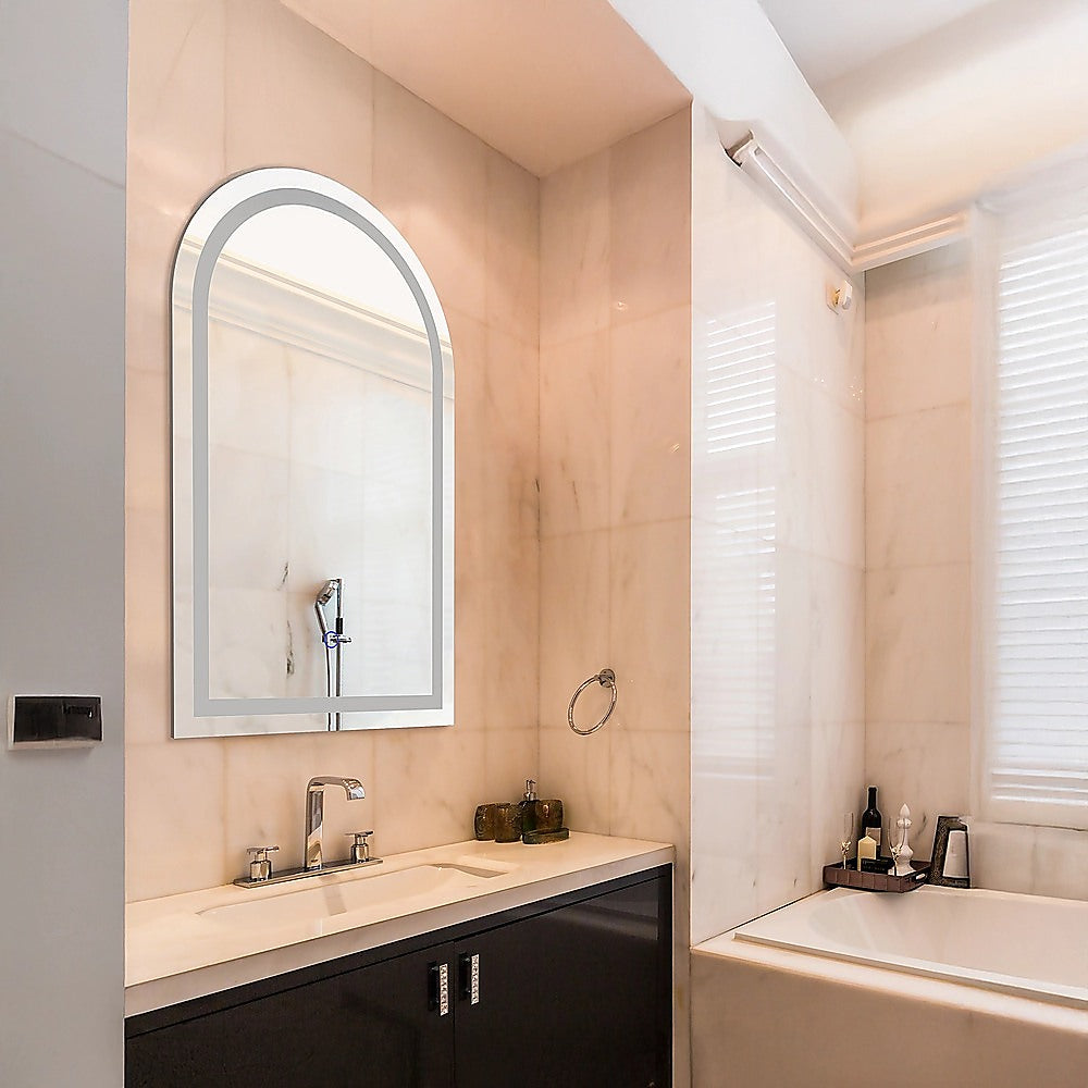 Arched LED Wall Mirror Bathroom Mirrors Makeup Anti-fog 600mm x 1000mm 5