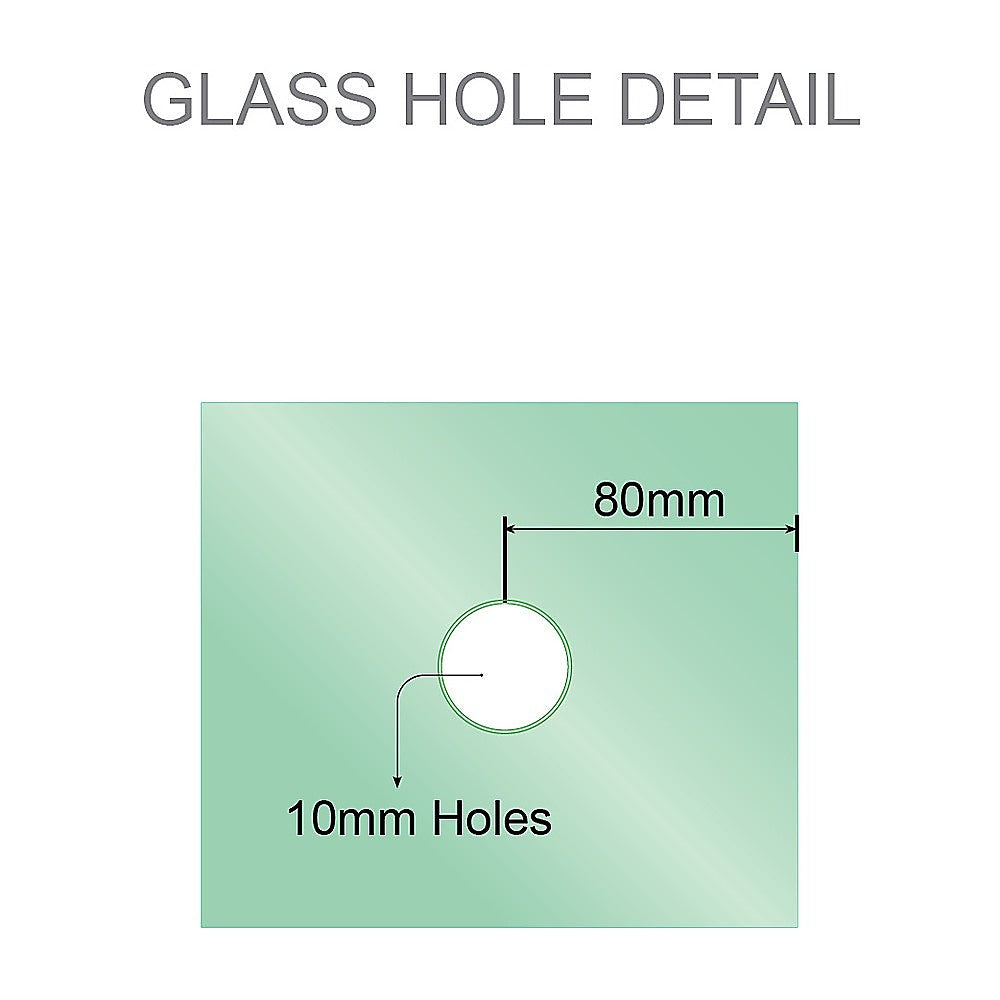 120cm Wall to Wall Frameless Shower Screen with White Channel and SS Hinges , Round Knob Handle 15