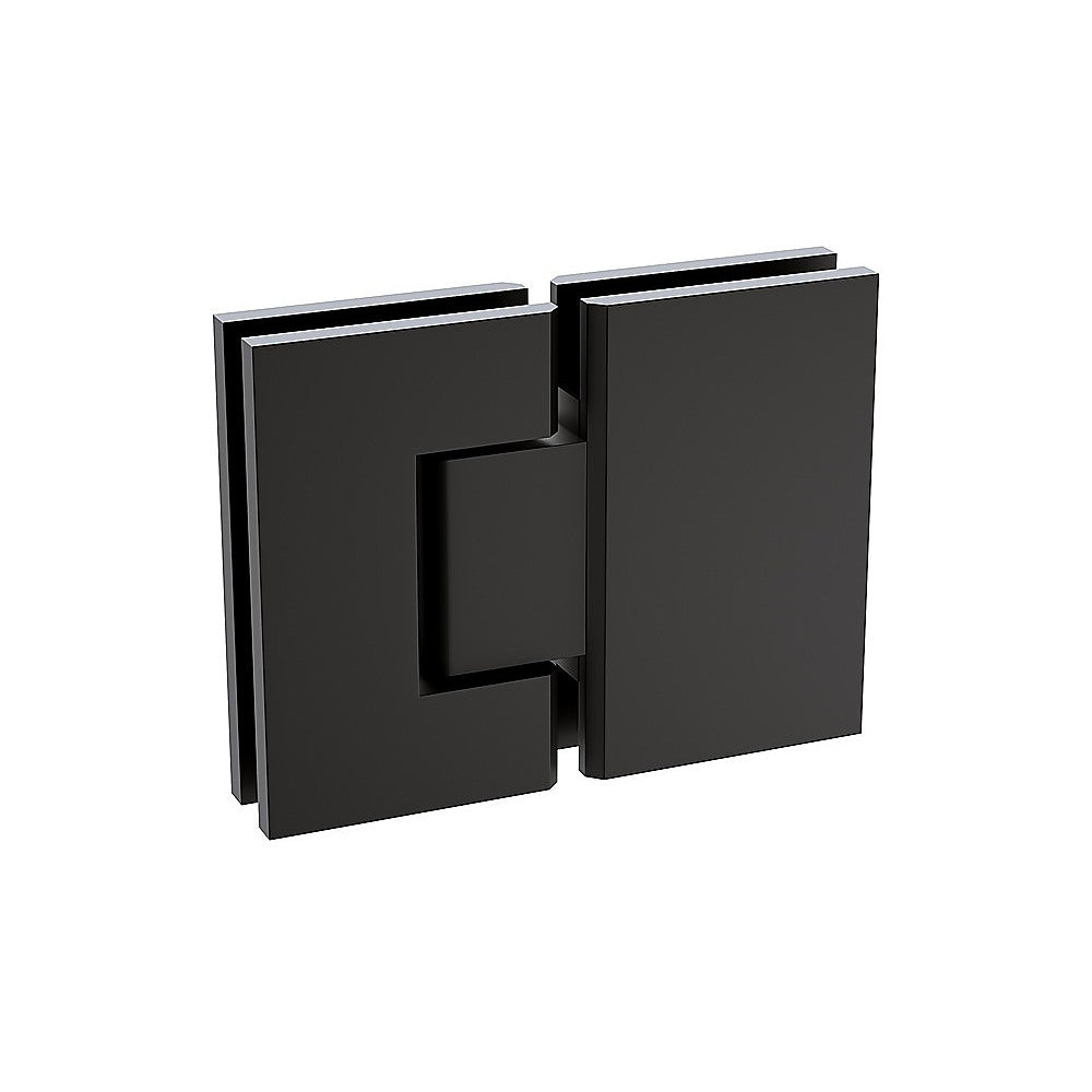 120x70cm Corner Frameless Shower Screen with Black Brackets and Brass Hinges, Square Knob Handle 11