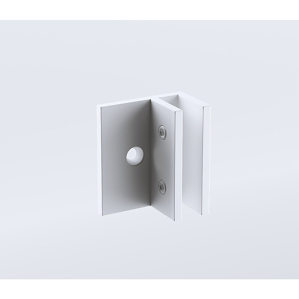 120x70cm Corner Frameless Shower Screen with White Brackets and Brass Hinges, Square Knob Handle 7