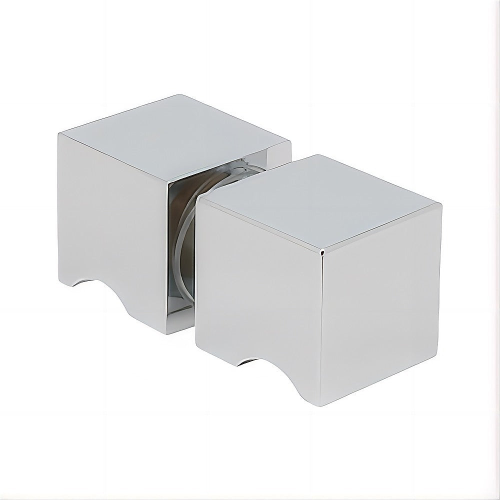 120x70cm Corner Frameless Shower Screen with Chrome Channel and Brass Hinges, Square Knob Handle 14