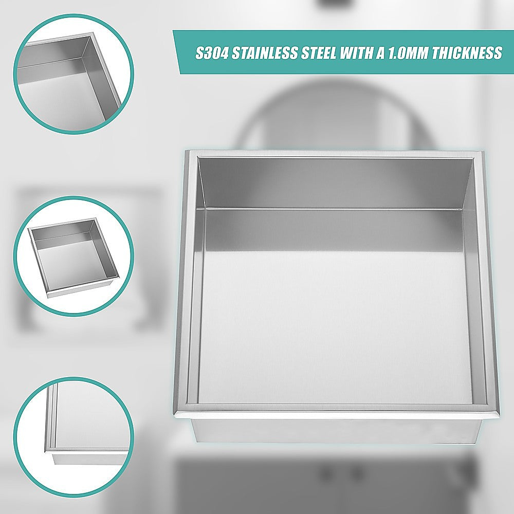336 x 336 x 101mm Shower Niche Single Shelf Organizer No Tile Needed in Stainless Steel Finish 7