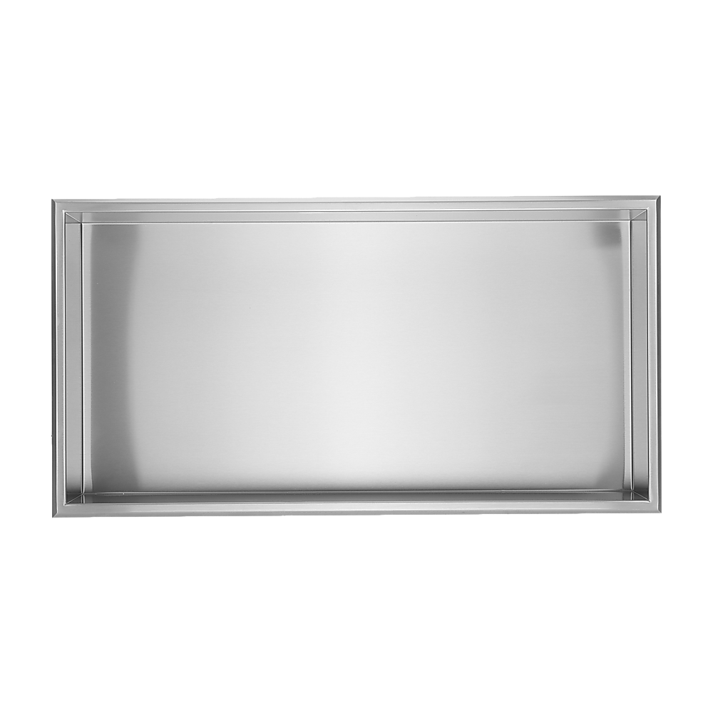641 x 336 x 101mm Shower Niche Single Shelf Organizer No Tile Needed in Stainless Steel 4