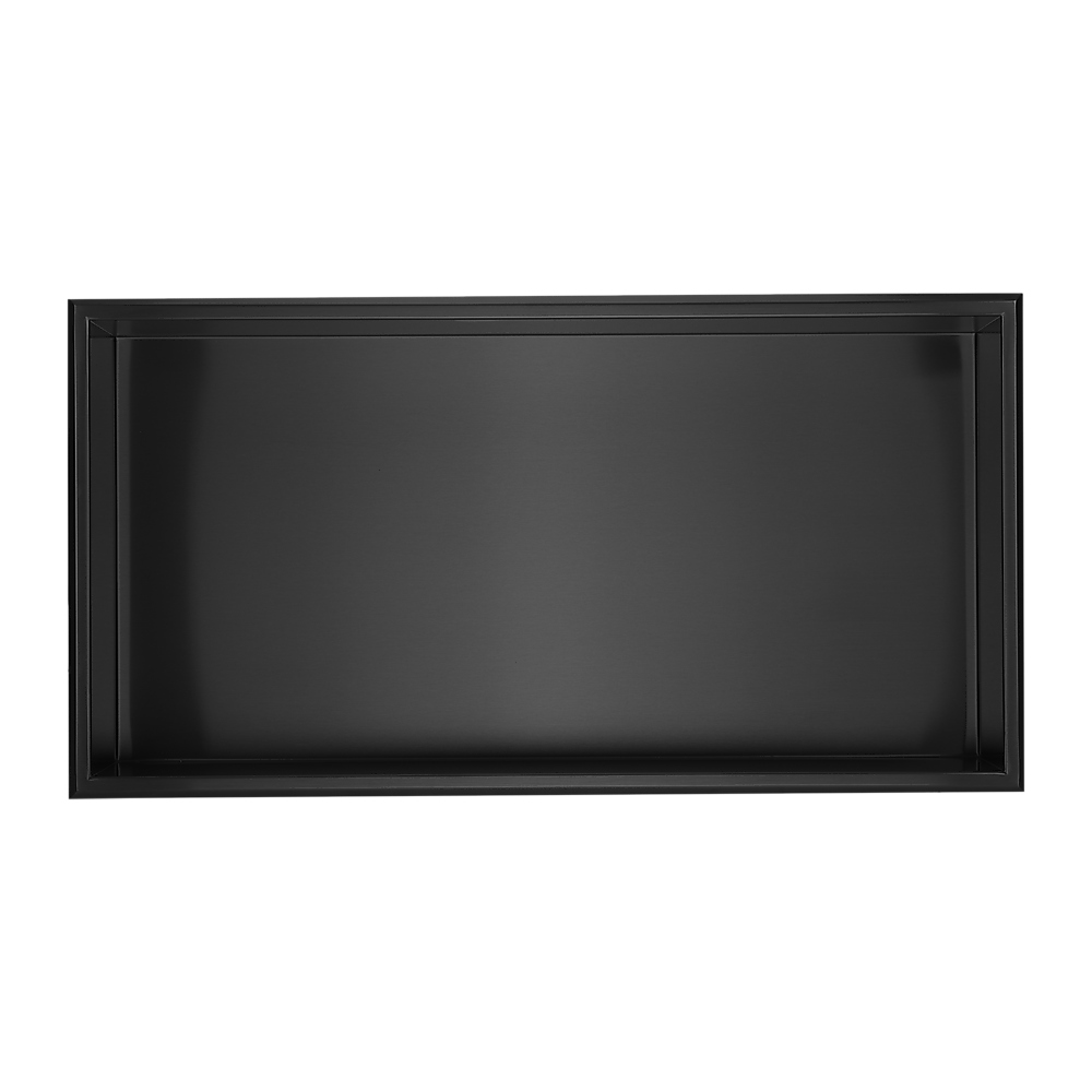 641 x 336 x 101mm Shower Niche Single Shelf Organizer No Tile Needed in Black 4