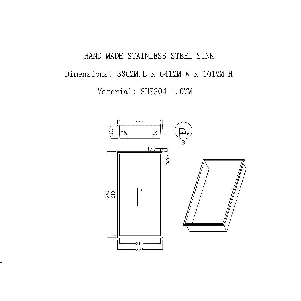 641 x 336 x 101mm Shower Niche Single Shelf Organizer No Tile Needed in White 13
