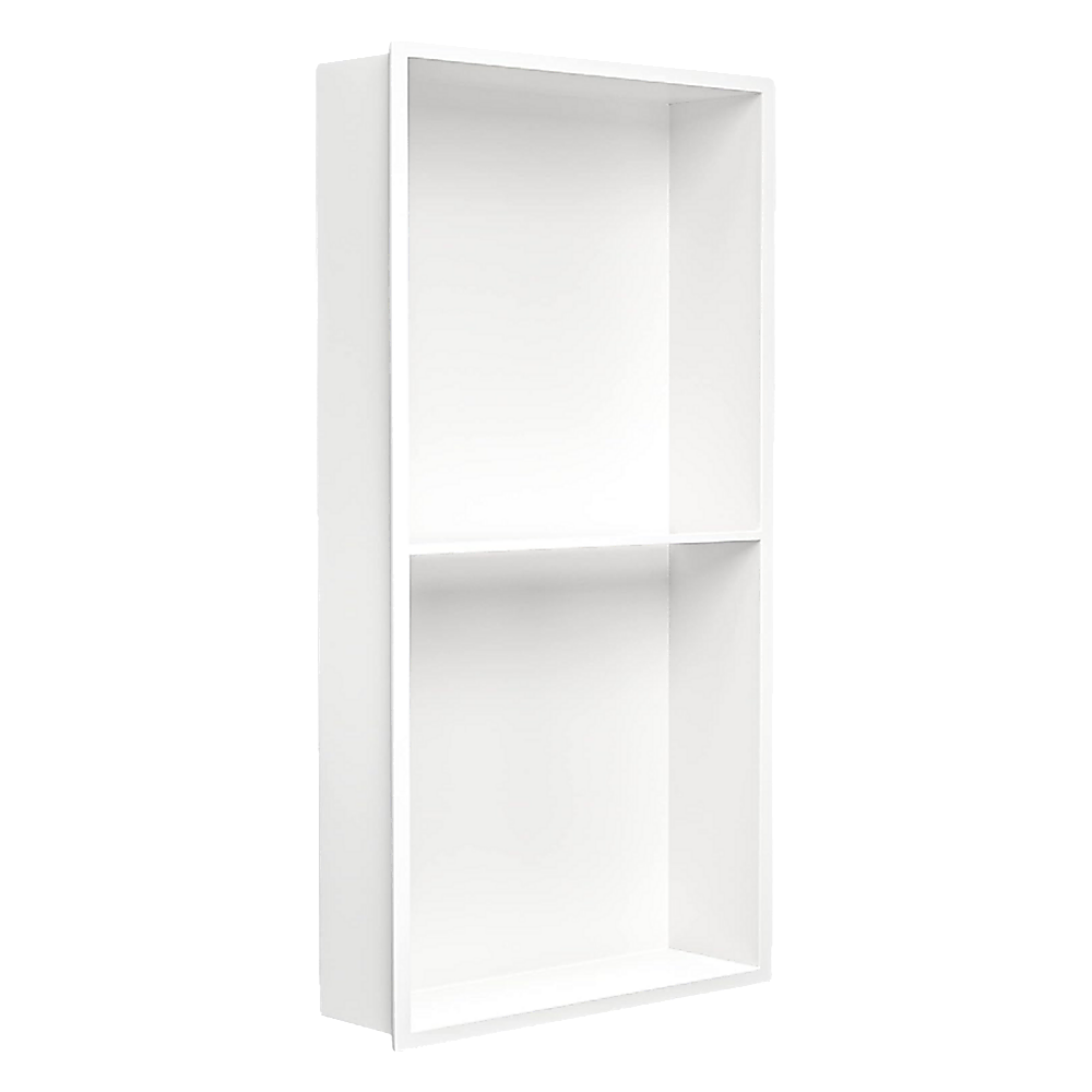 641 x 336 x 101mm Shower Niche Double Shelf Organizer No Tile Needed in White 5