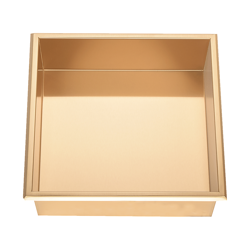 336 x 336 x 101mm Shower Niche Single Shelf Organizer No Tile Needed in Gold 6
