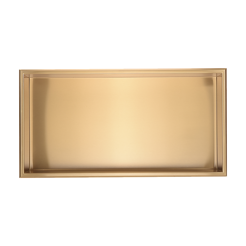 641 x 336 x 101mm Shower Niche Single Shelf Organizer No Tile Needed in Gold 4