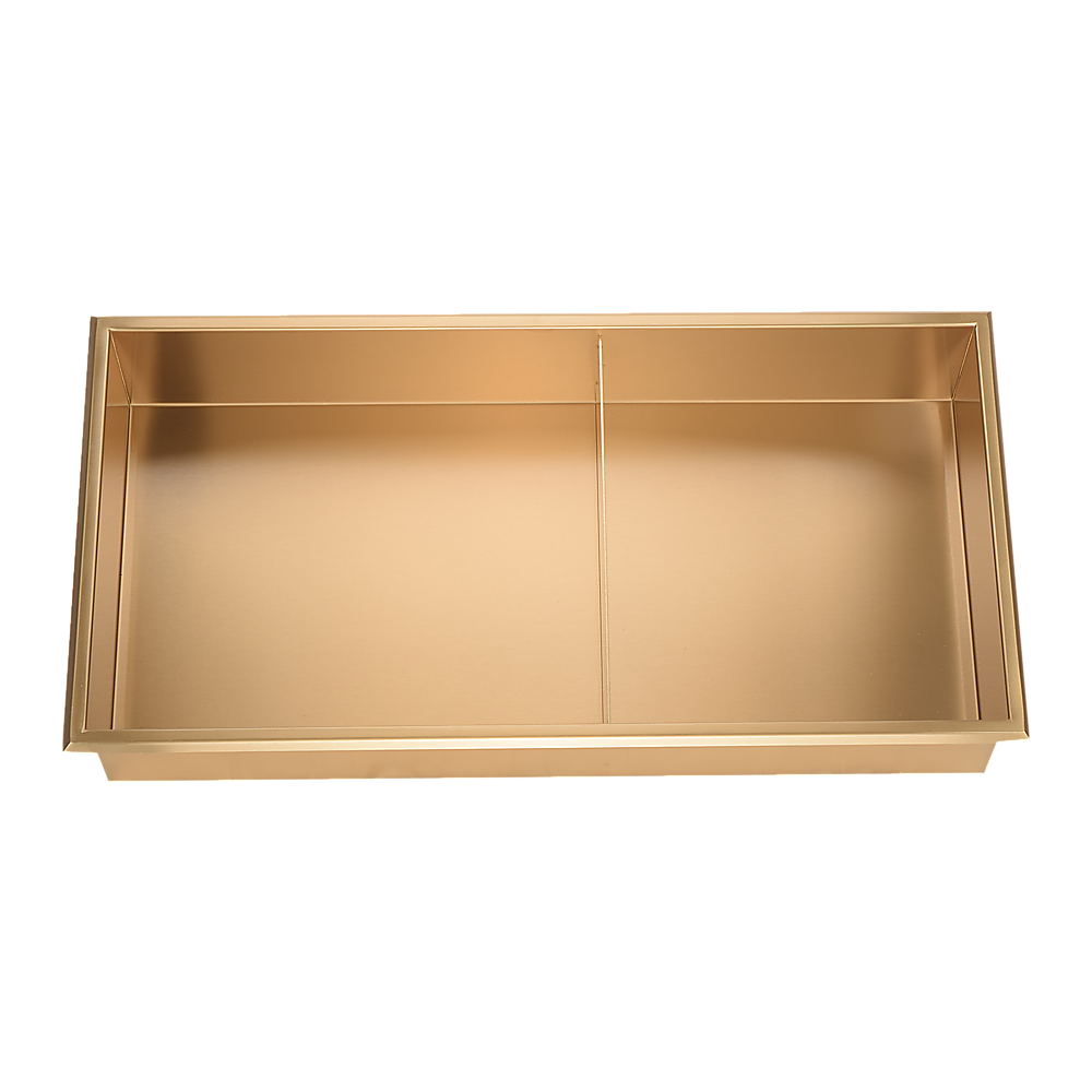 641 x 336 x 101mm Shower Niche Double Shelf Organizer No Tile Needed in Gold 6