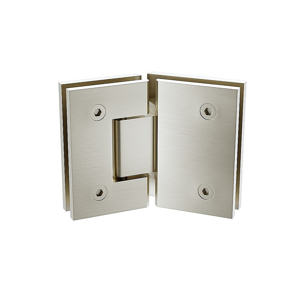 100cm Frameless Diamond Shower Screen with Nickel Brackets and Brass Hinges, Square Knob Handle 6