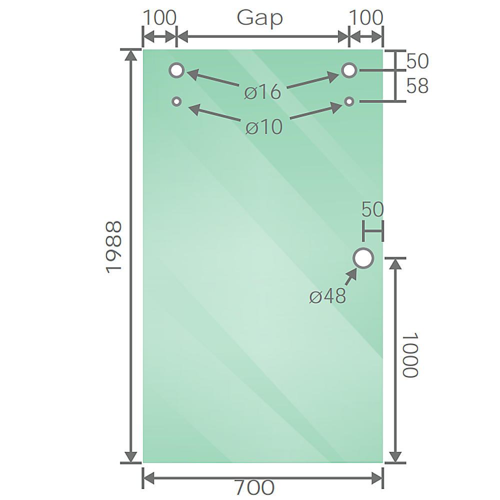 140cm Frameless Glass Sliding Shower Door with Black Rail and Hardware 4
