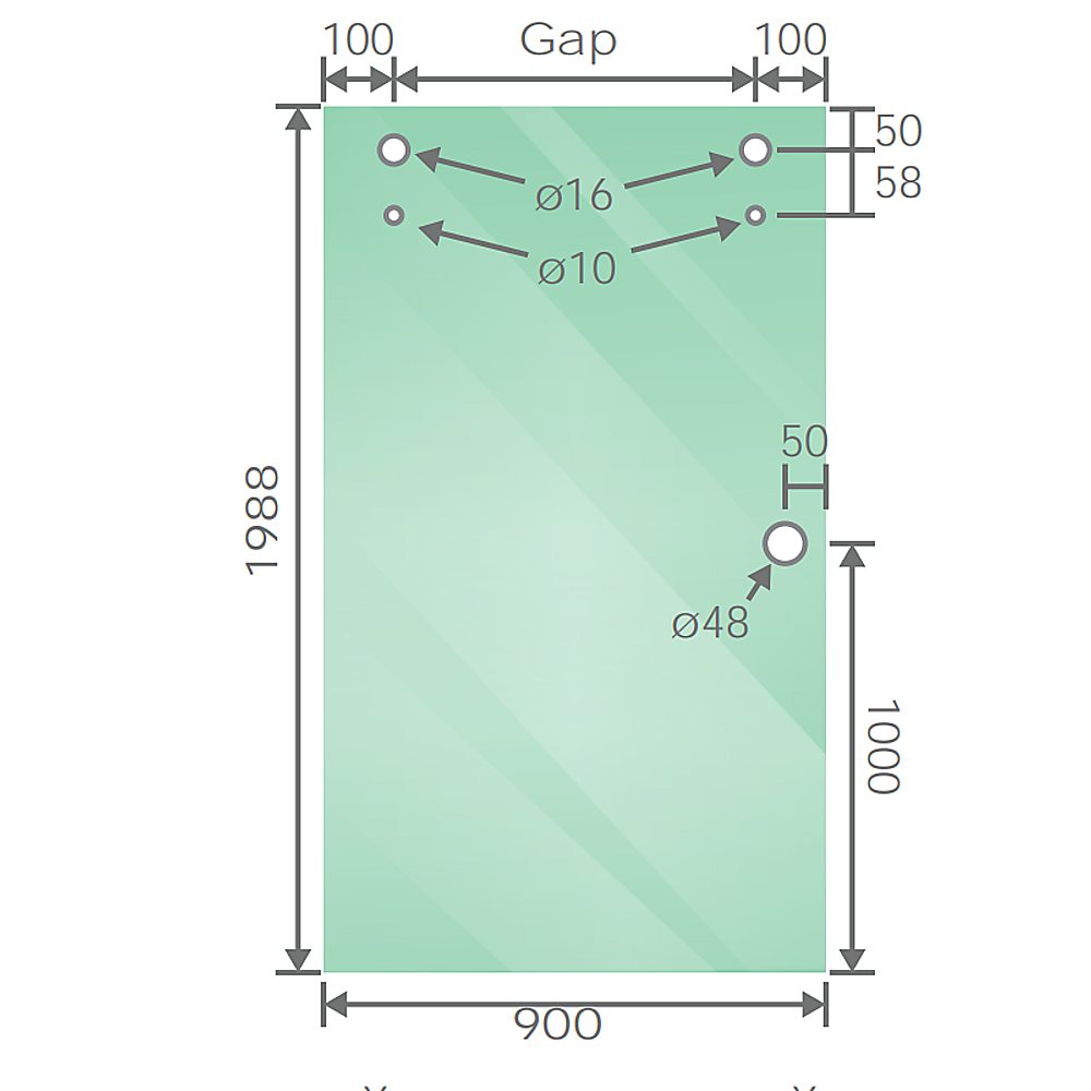 170cm Frameless Glass Sliding Shower Door with Black Rail and Hardware 4