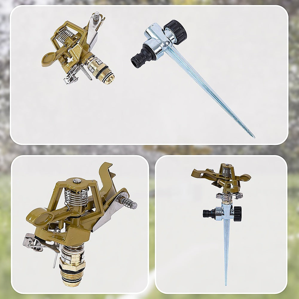 Easy to Install Irrigation Sprinkler 360 Degree Rotating Sprinkler Gun Zinc Alloy Adjustable Rocker Sprinkler 8