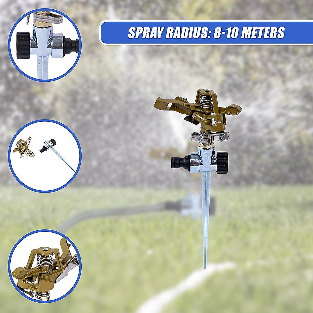 Easy to Install Irrigation Sprinkler 360 Degree Rotating Sprinkler Gun Zinc Alloy Adjustable Rocker Sprinkler 9