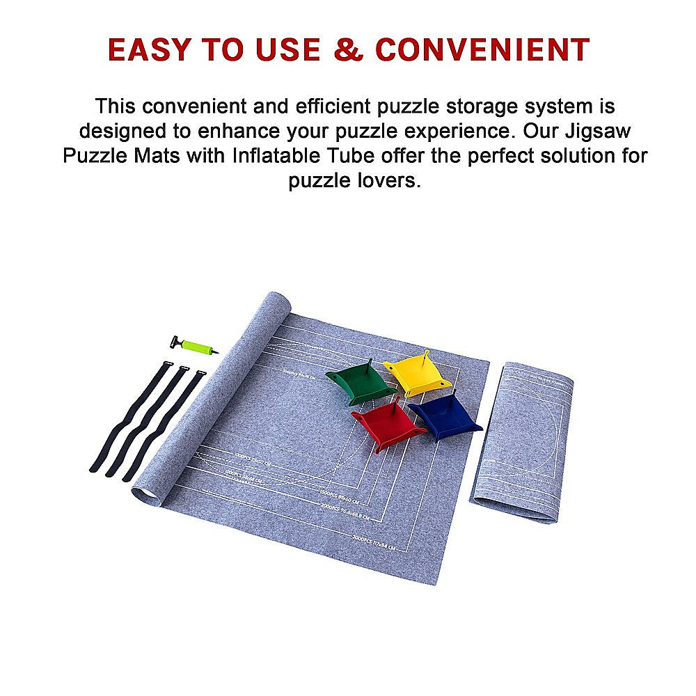 Puzzles Rollers 2 Sets Table Jigsaw Puzzles Felt Mat Board Inflator Puzzle Blanket 12