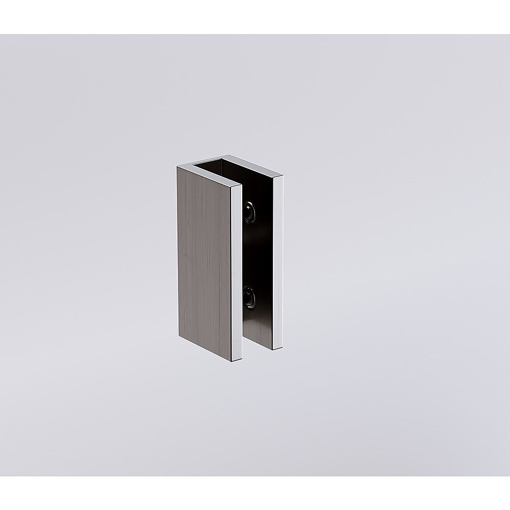 120cm Reeded Glass Shower Screen with Gunmetal Wall & Floor U Brackets 7