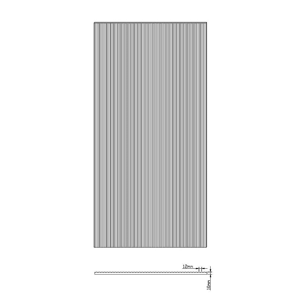 100cm Reeded Glass Shower Screen with Chrome Wall Channel 5