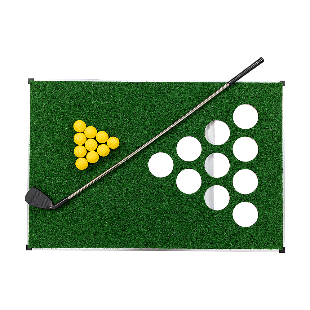 Golf Cornhole Game With Chipping Mats, Golf Balls, Putters 4